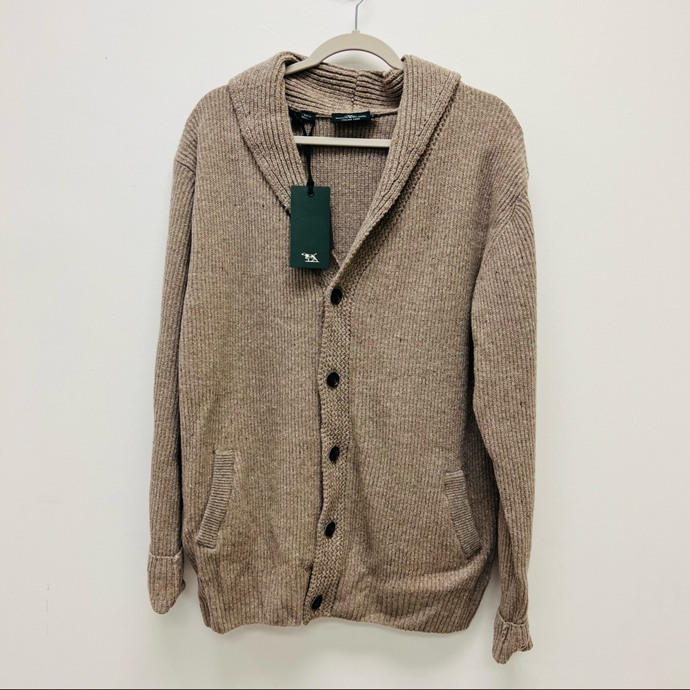 Rodd & Gunn Men's South Hagely Knit Wool Cardigan in Fawn Size Large - Picture 2 of 3